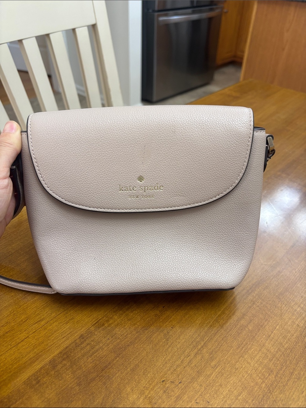 kate spade Pebbled Leather Crossbody Bag in Light Beige